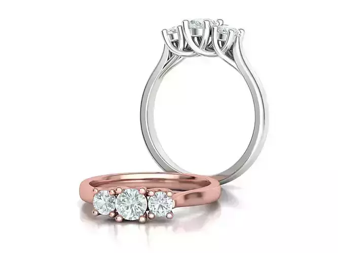 Trellis 3 STONE Engagement Ring 3dmodel 3D print model