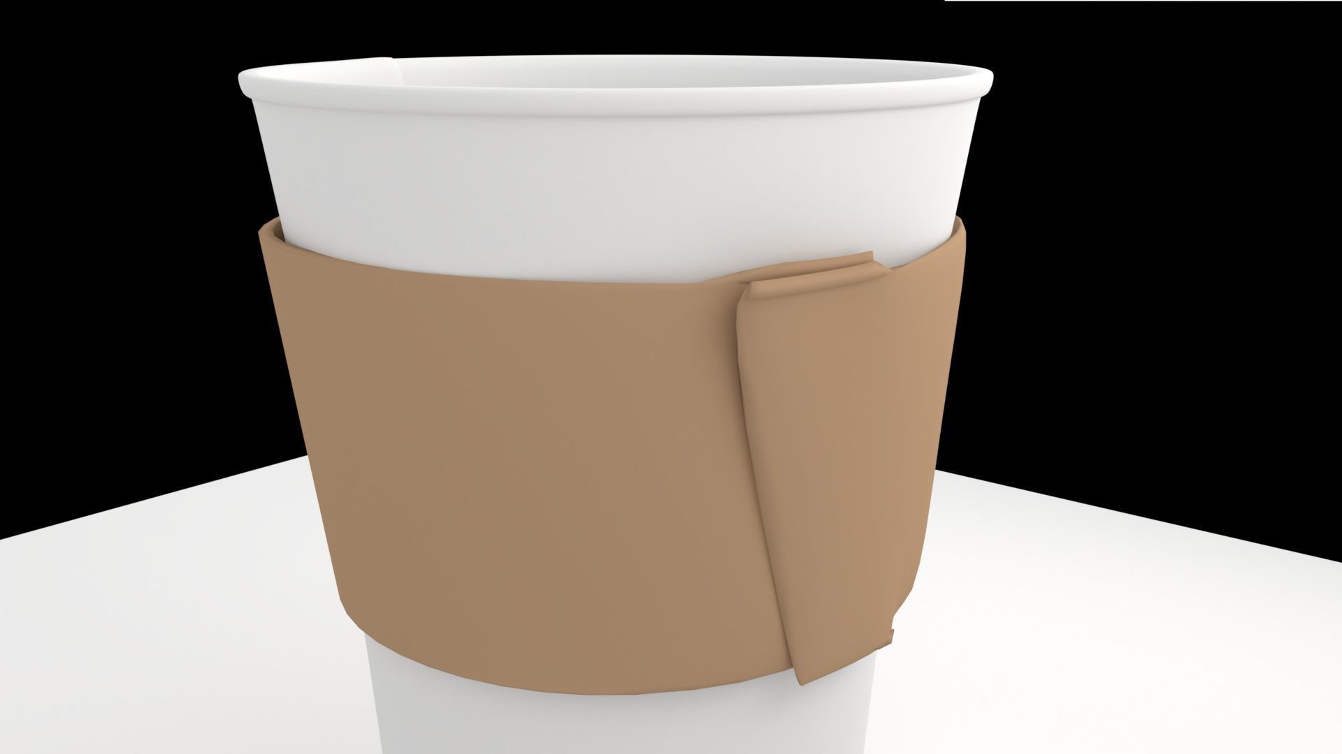 Large Paper Cup with Java Jacket and Coffee 3D model_5