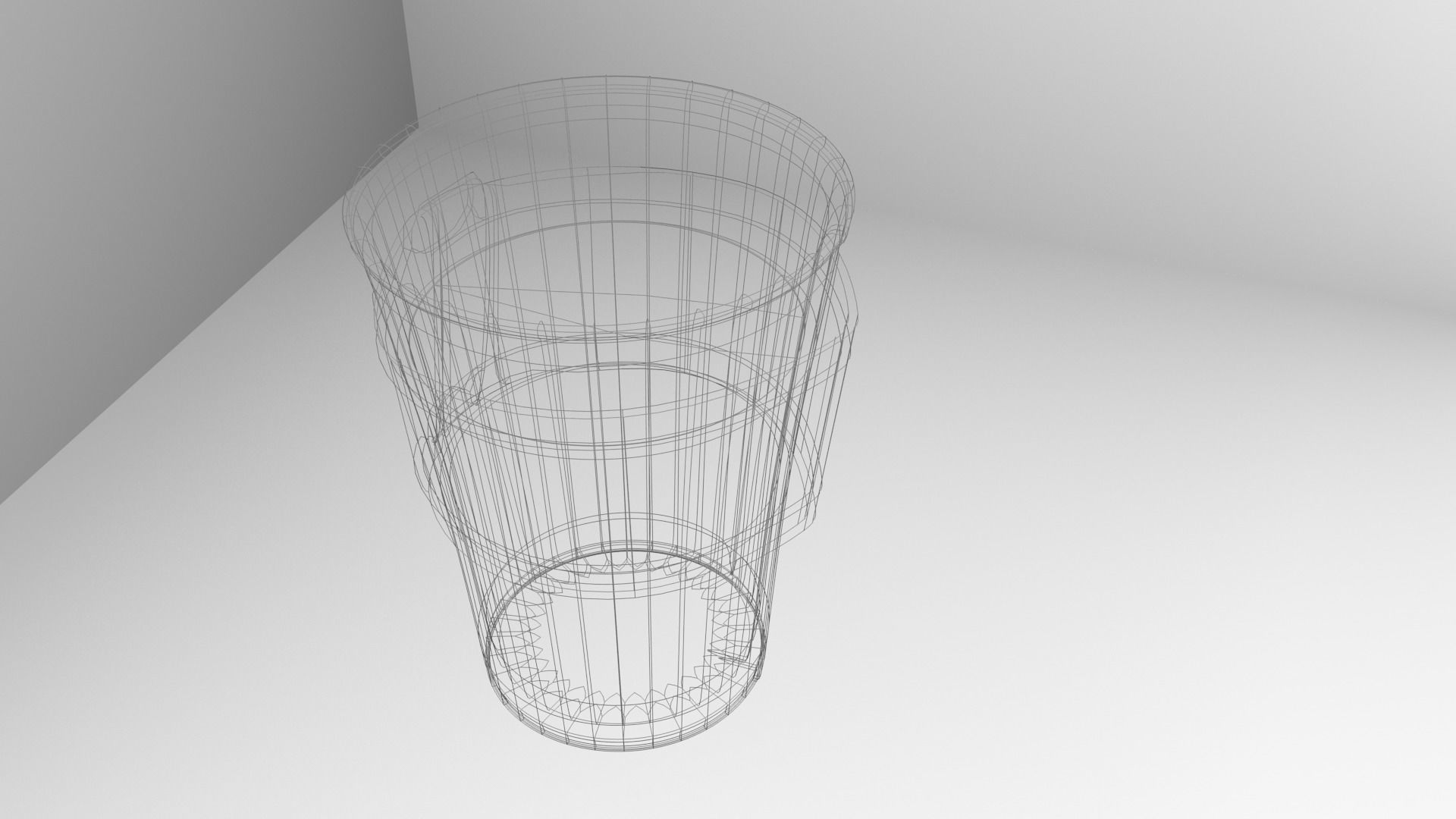 Large Paper Cup with Java Jacket and Coffee 3D model_7