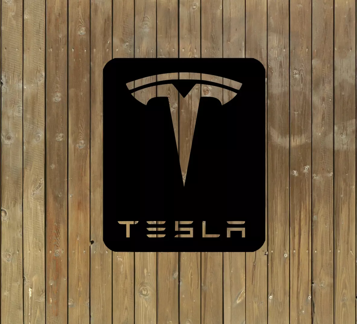 Tesla logo STL file 3D print model_0