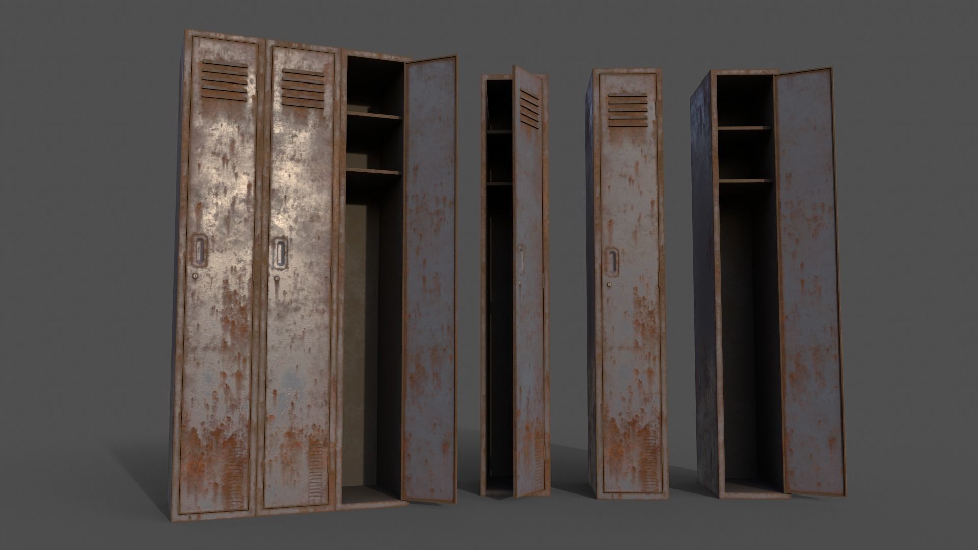PBR School Gym Locker 03 - Multi color Pack 3D Model Collection_31