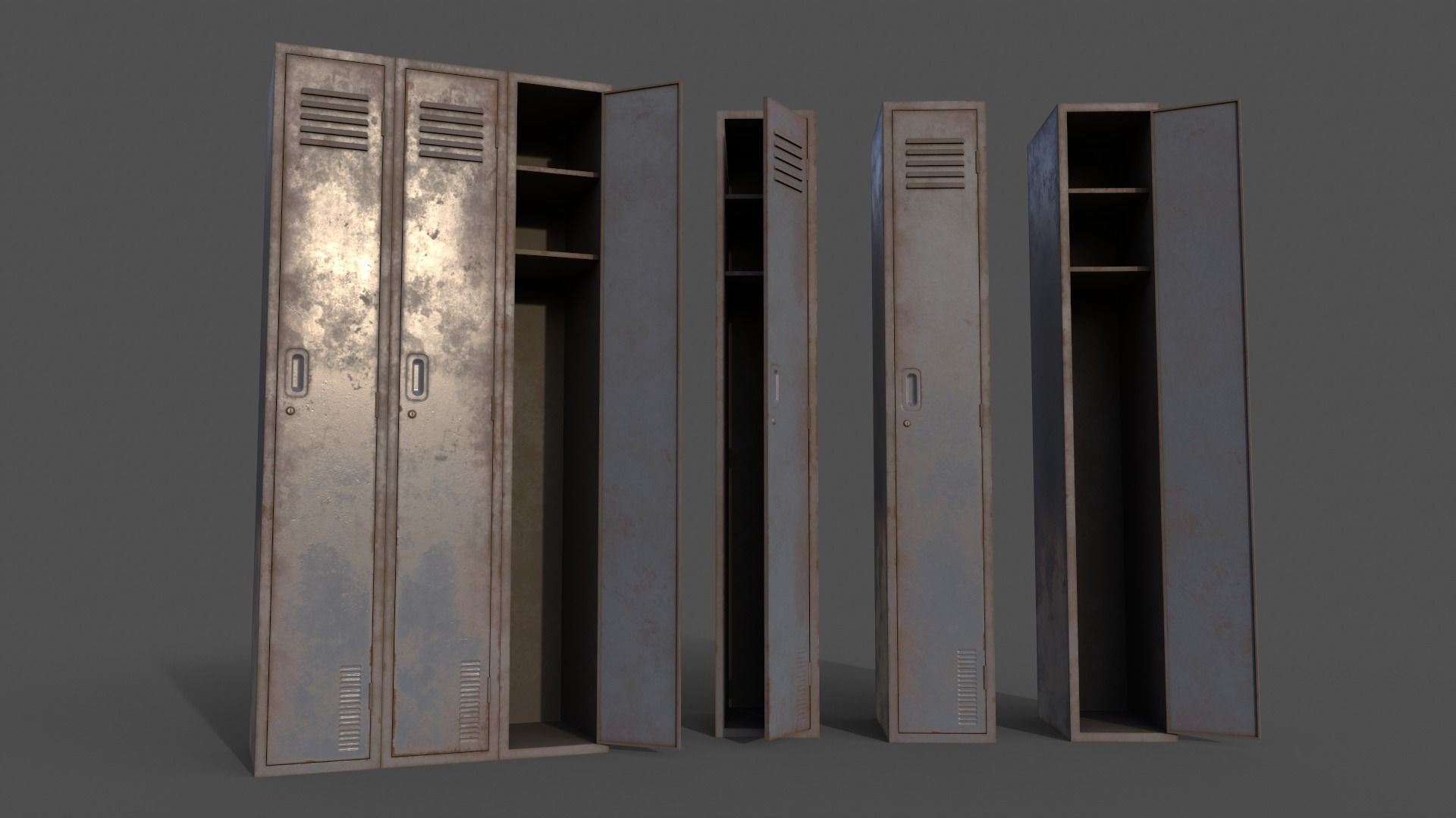 PBR School Gym Locker 03 - Multi color Pack 3D Model Collection_30