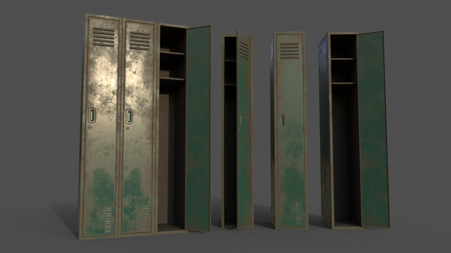 PBR School Gym Locker 03 - Multi color Pack 3D Model Collection_27