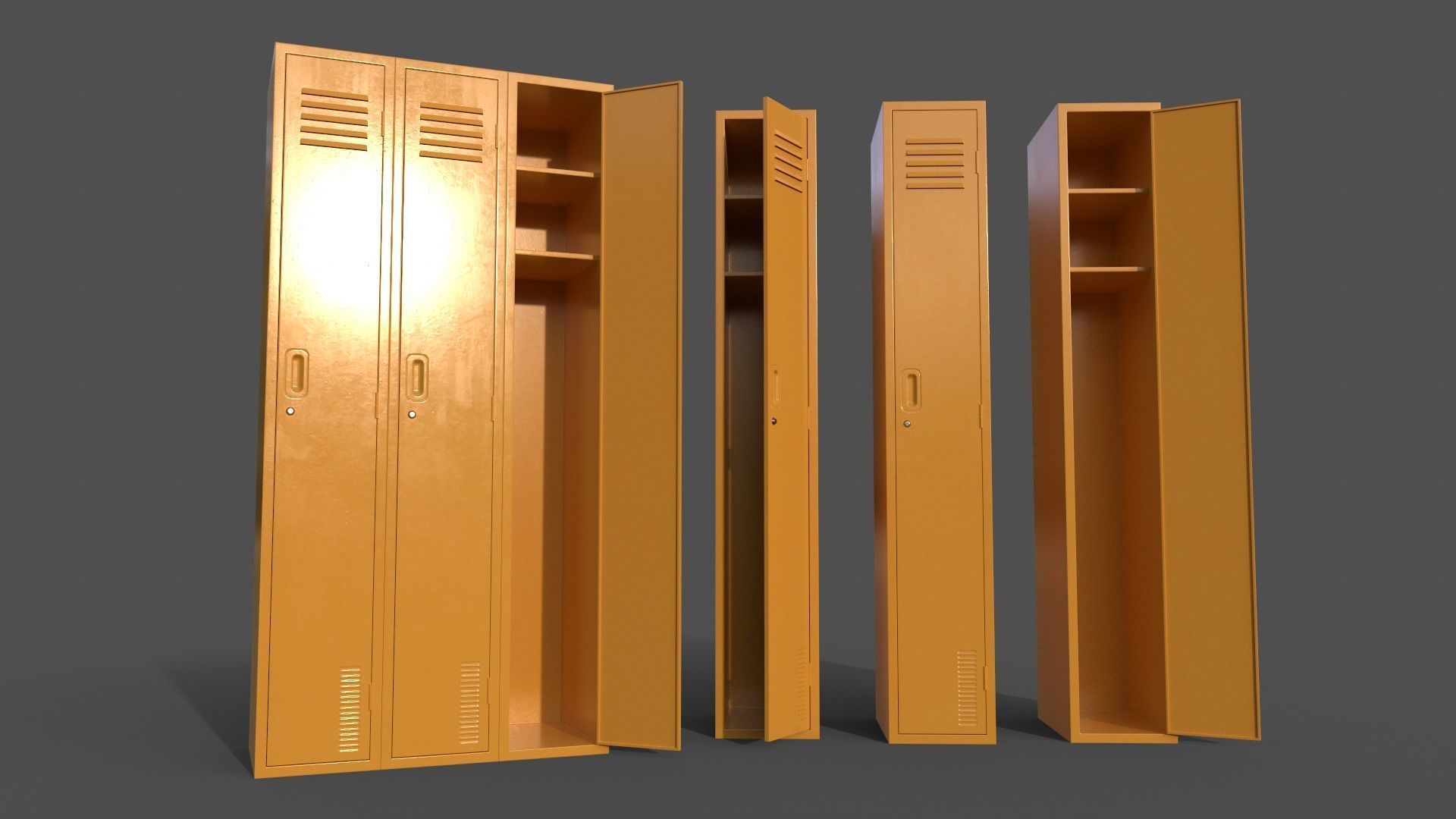 PBR School Gym Locker 03 - Multi color Pack 3D Model Collection_50