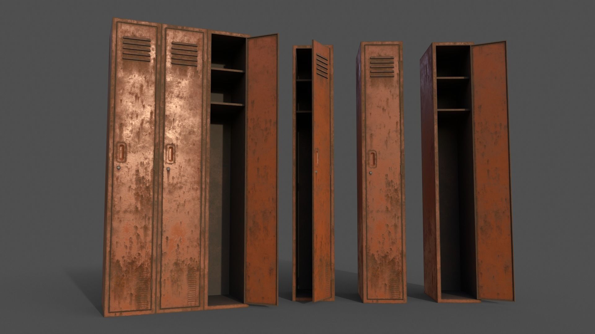 PBR School Gym Locker 03 - Multi color Pack 3D Model Collection_46