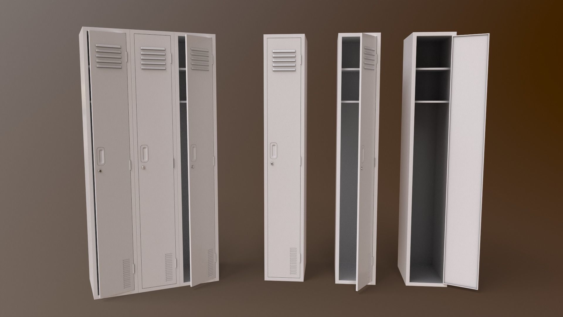 PBR School Gym Locker 03 - Multi color Pack 3D Model Collection_92