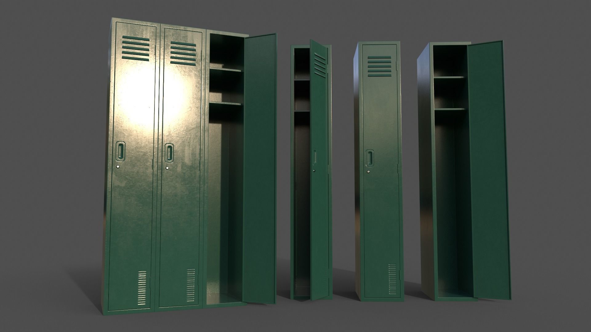 PBR School Gym Locker 03 - Multi color Pack 3D Model Collection_26