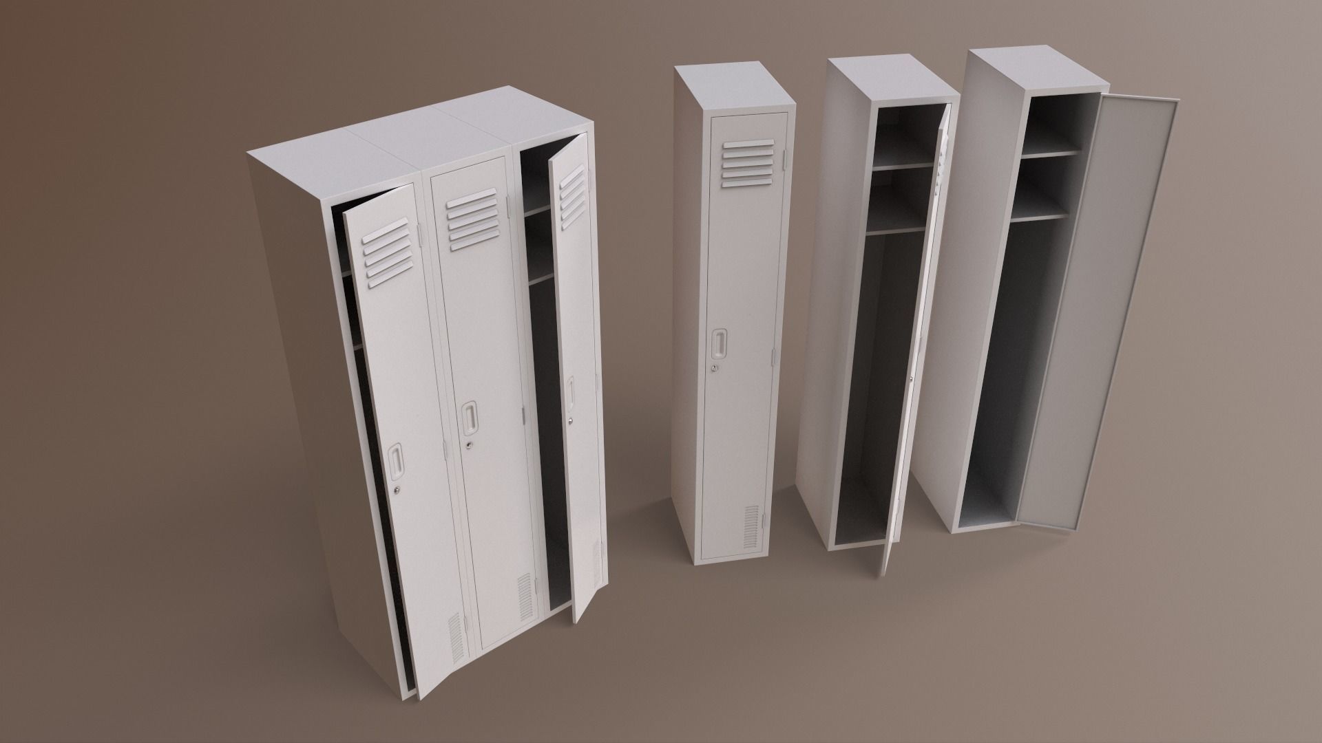 PBR School Gym Locker 03 - Multi color Pack 3D Model Collection_91