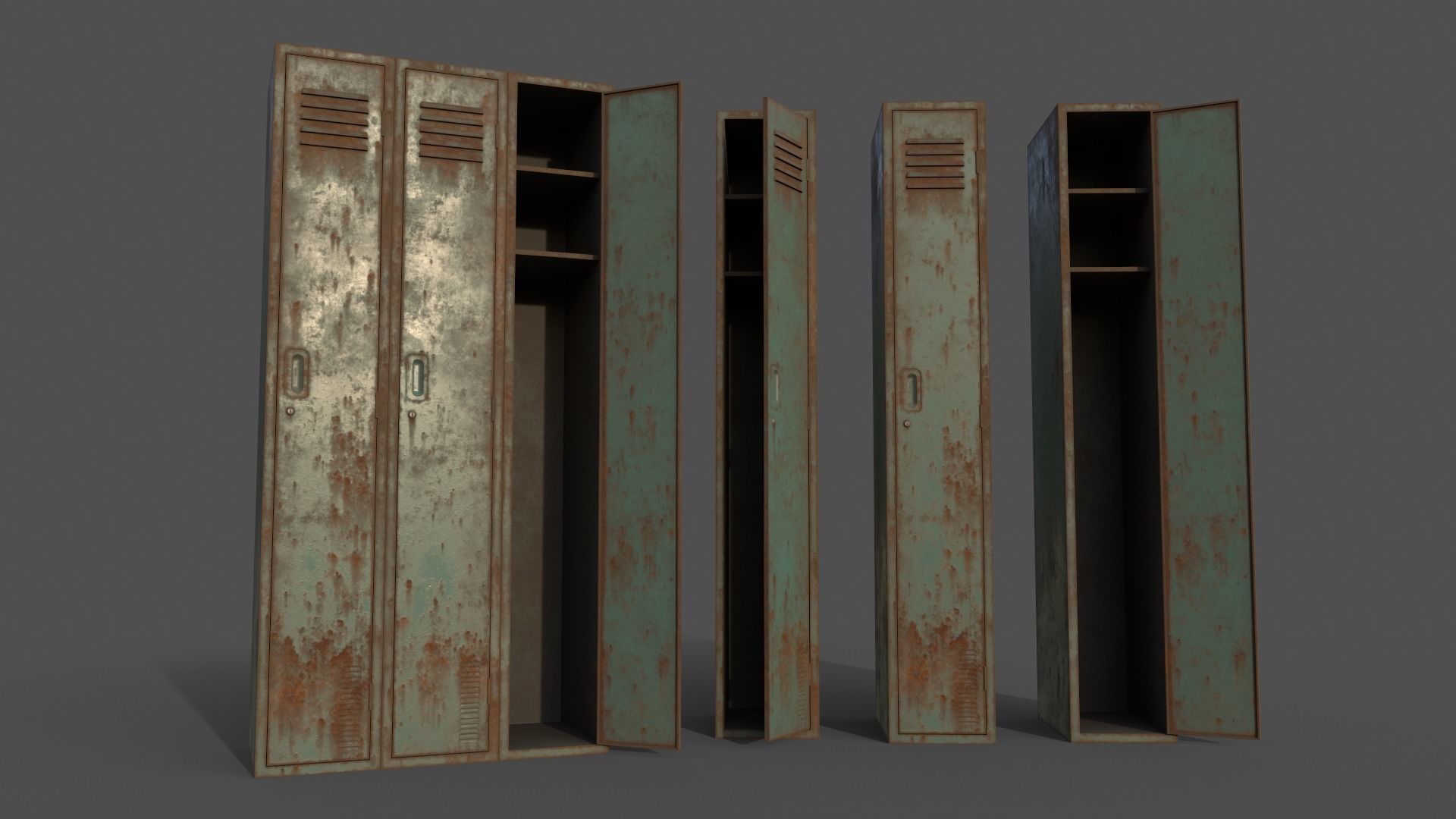 PBR School Gym Locker 03 - Multi color Pack 3D Model Collection_37