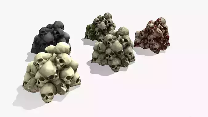 Lowpoly Pile of Skulls Low-poly 3D model