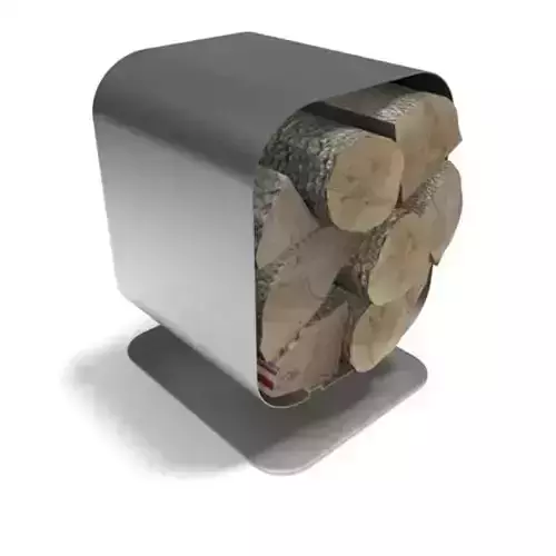 Firewood In Metal Container