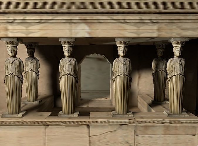 Porch of the Maidens Free low-poly 3D model