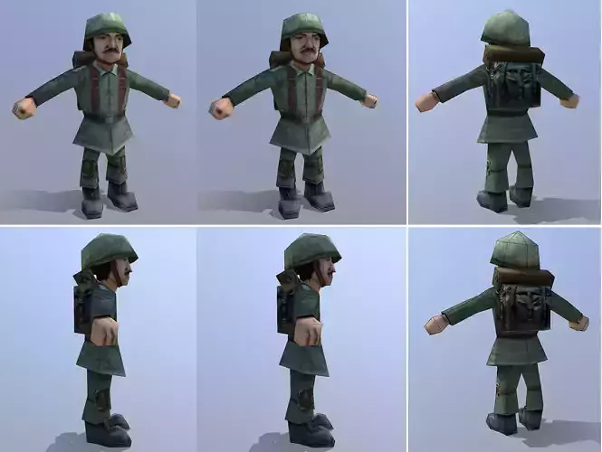 Lowpoly Soldier Rigged 3D Low-poly 3D model