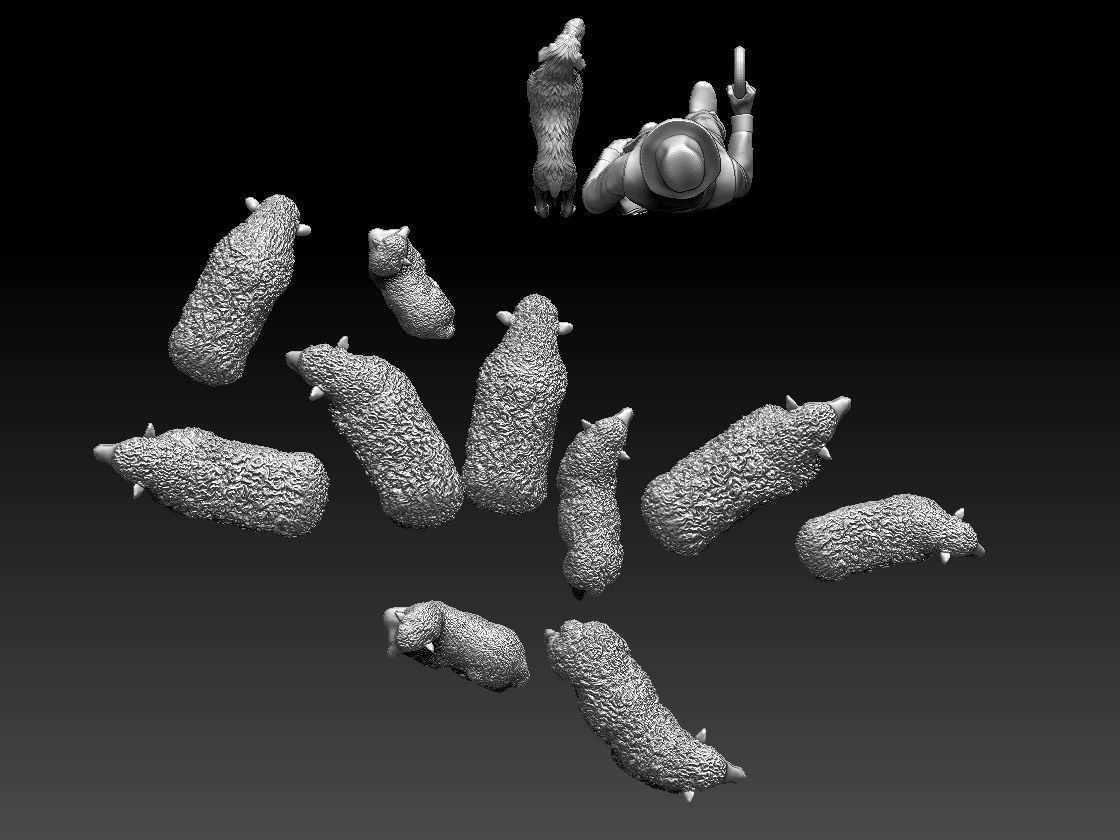 shepherd and sheep 3D print model_37