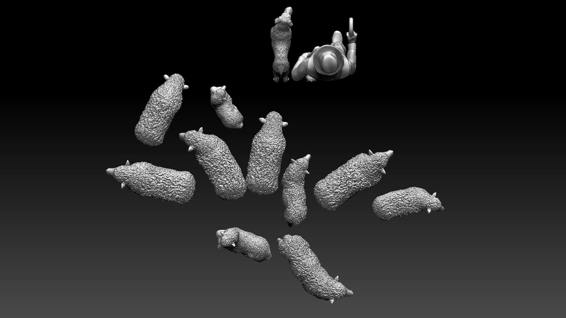 shepherd and sheep 3D print model_65