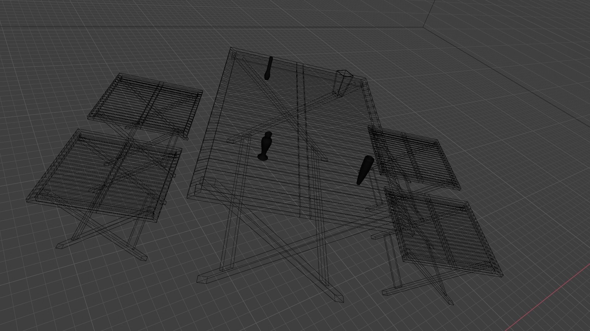 Outdoor table with geometric patterns 3D model_4