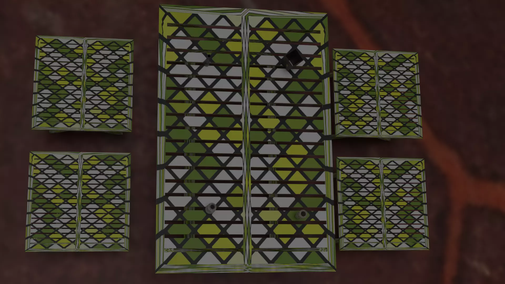 Outdoor table with geometric patterns 3D model_0