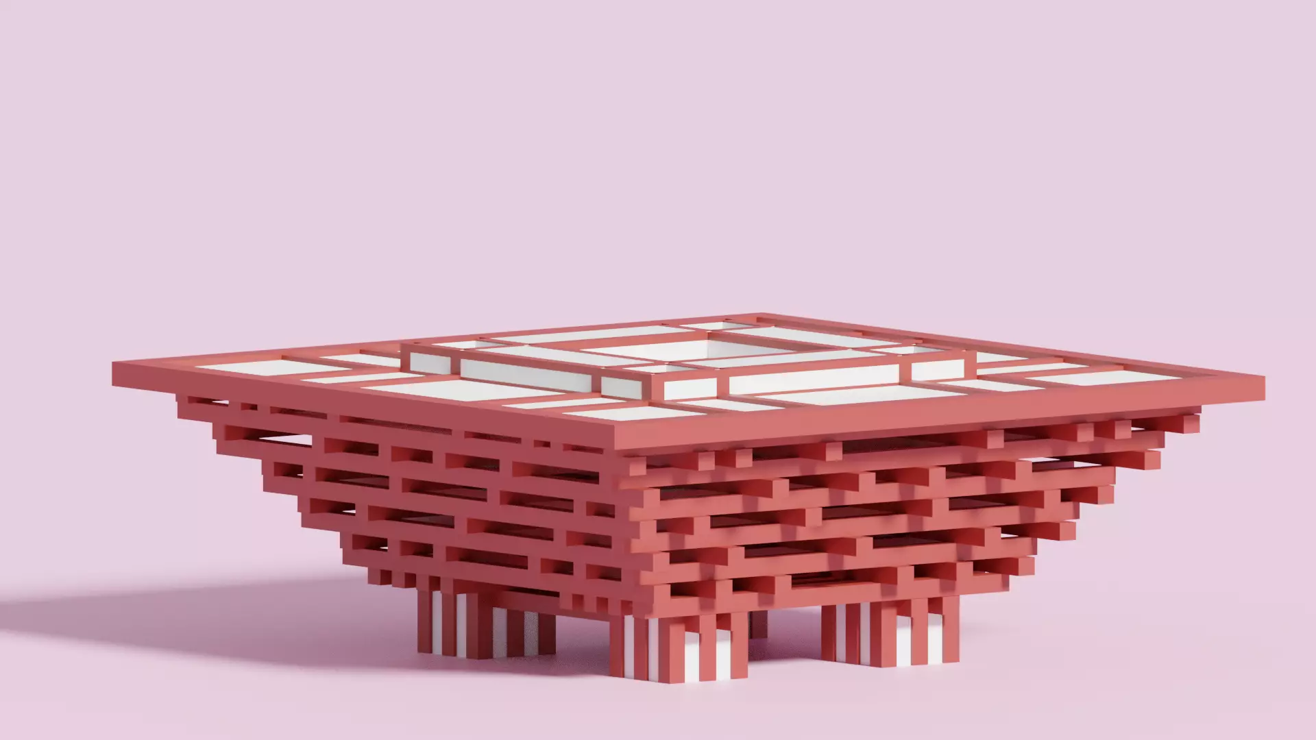 Cartoon Shanghai China Art Museum 1 Low-poly 3D model