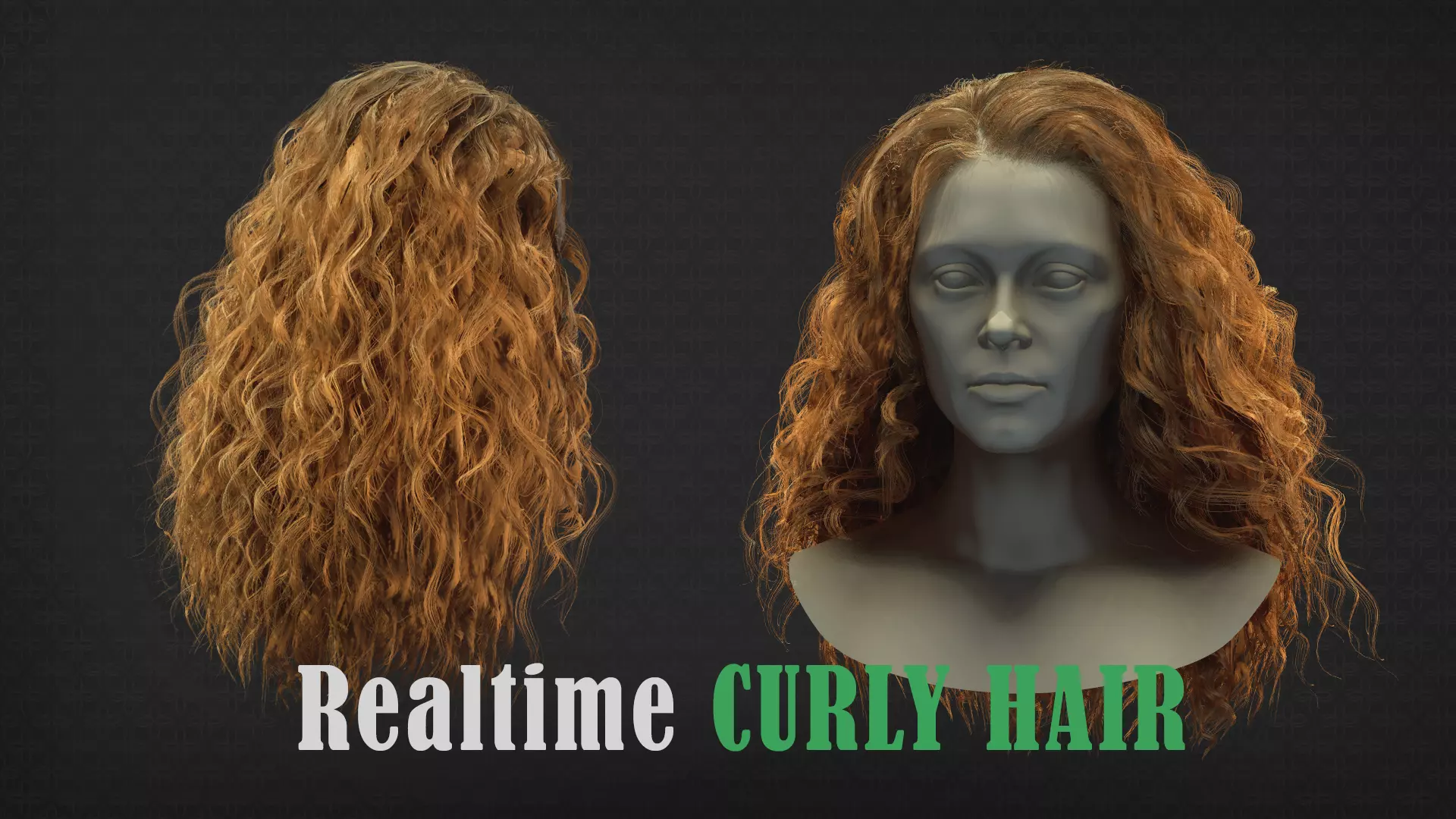Realtime curly hair Low-poly 3D model