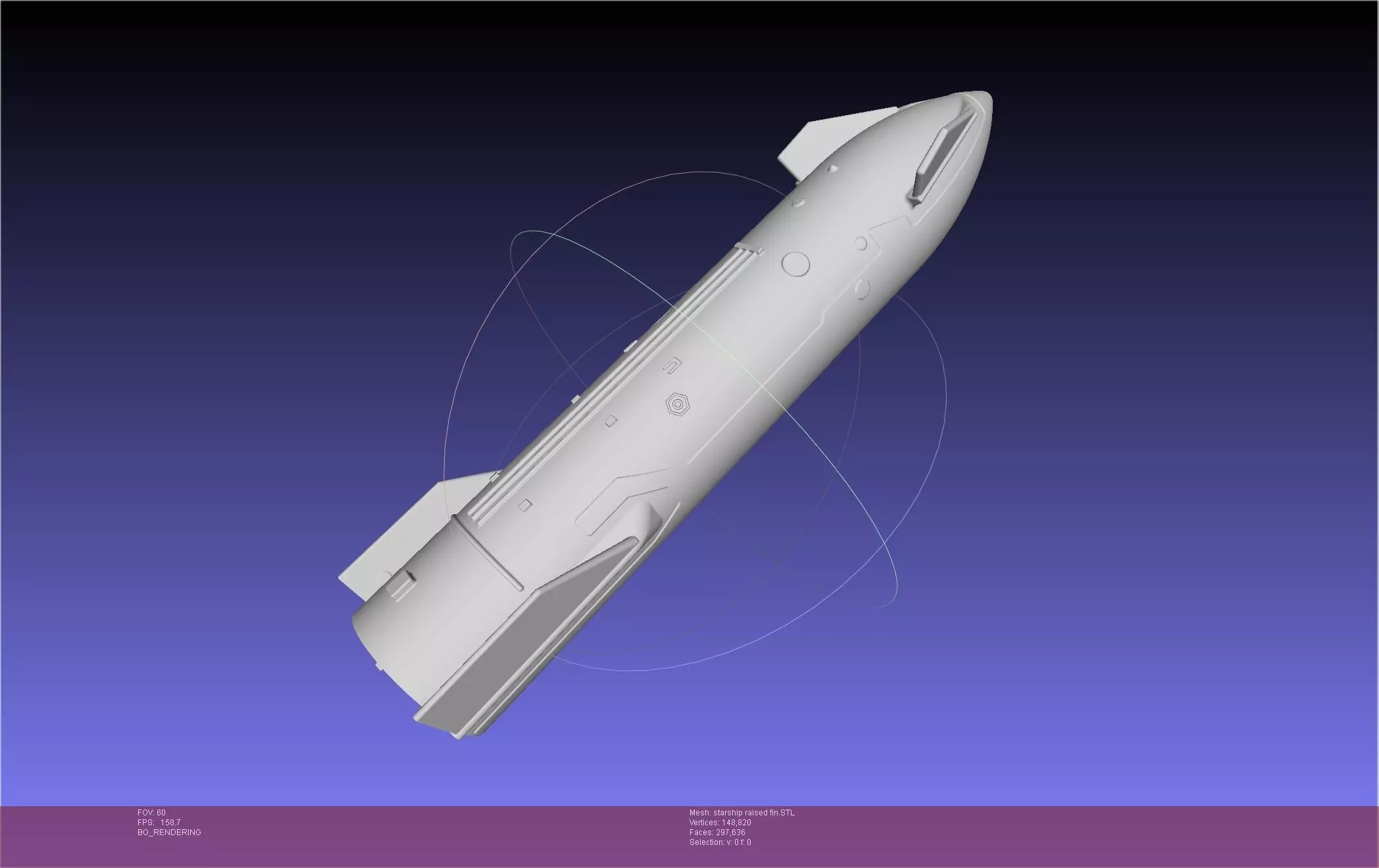 Space X Starship Raised Fin Concept Version Printable Model 3D print model
