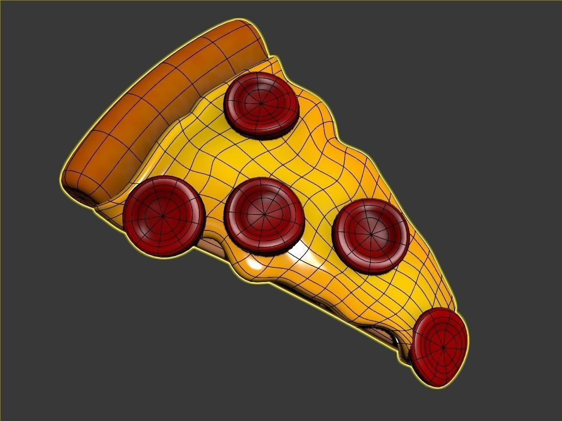 Cartoon Pizza 3D model_7