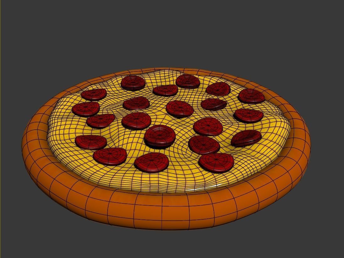 Cartoon Pizza 3D model_1
