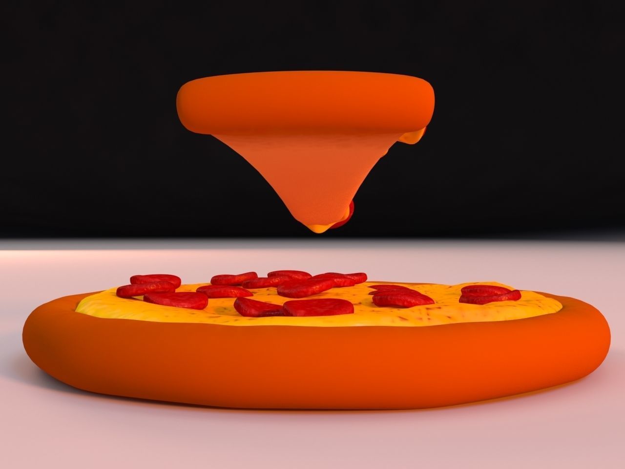 Cartoon Pizza 3D model_6