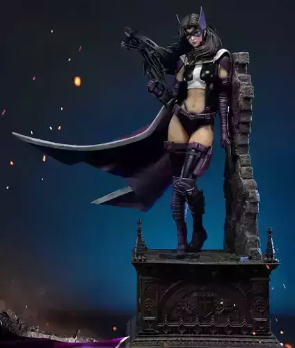 Huntress batgirl statue