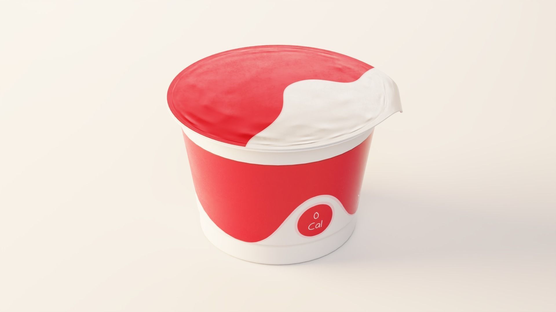 Yogurt Cup 200ml Low-poly 3D model_11