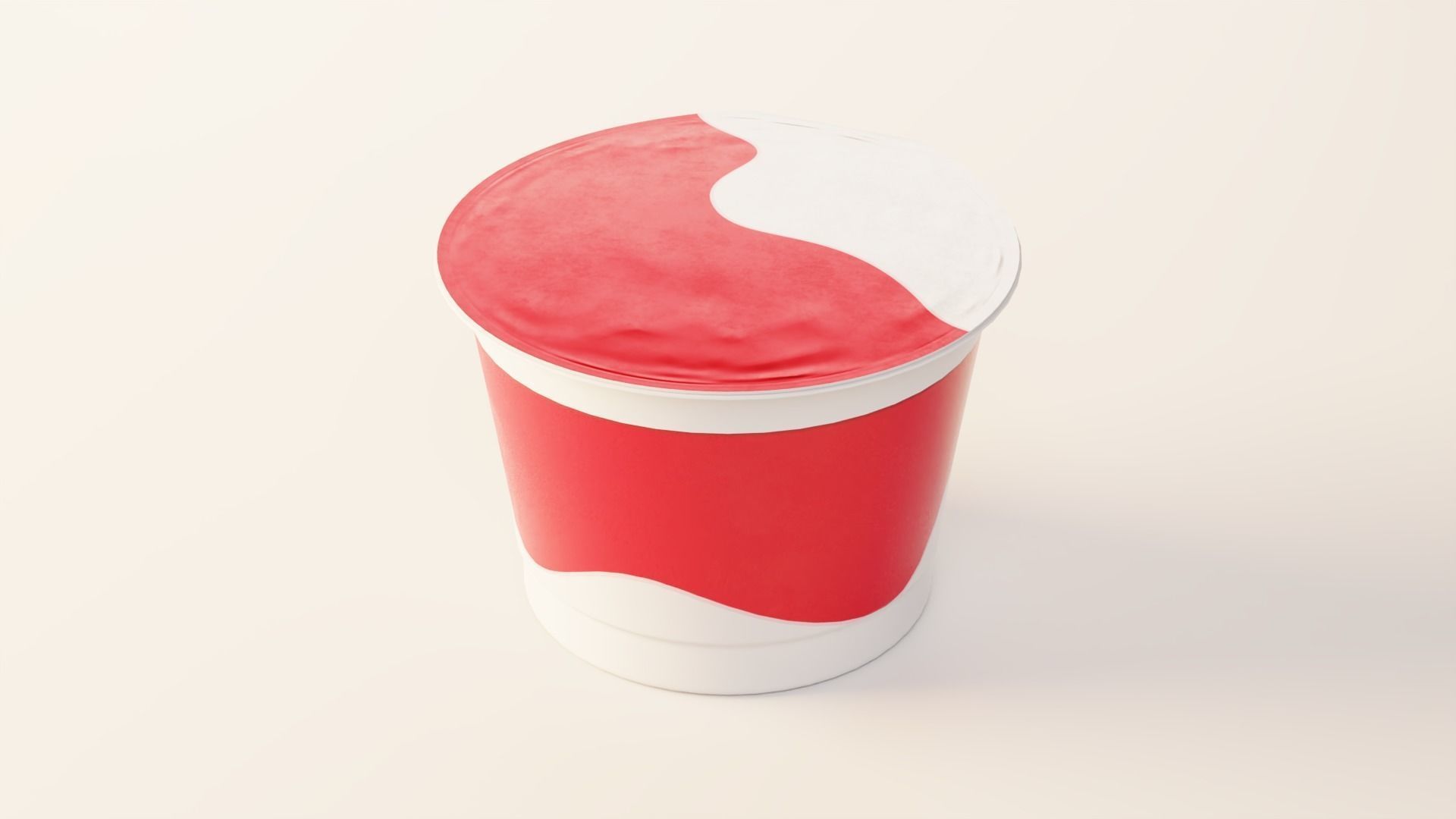 Yogurt Cup 200ml Low-poly 3D model_10