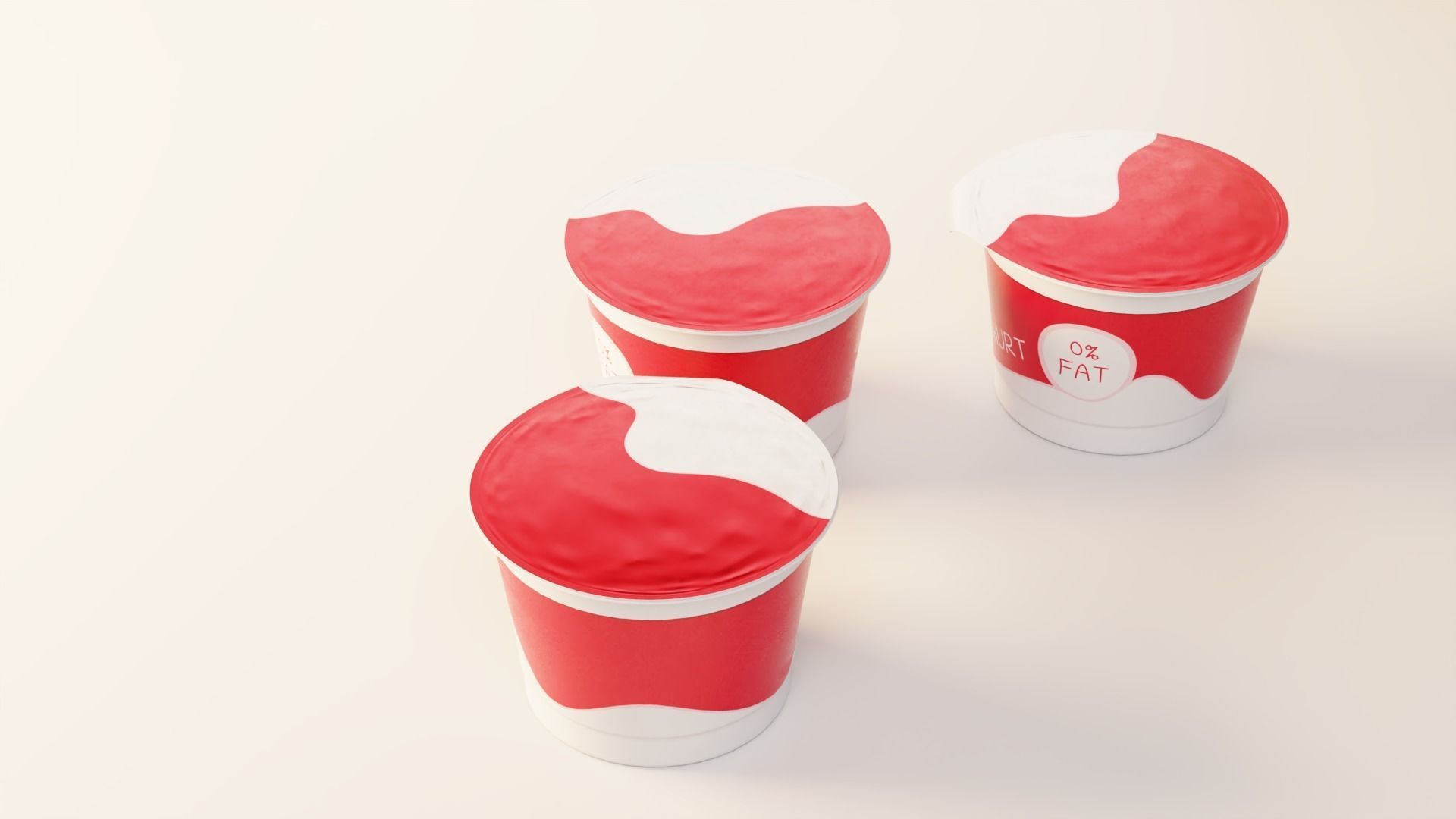 Yogurt Cup 200ml Low-poly 3D model_15