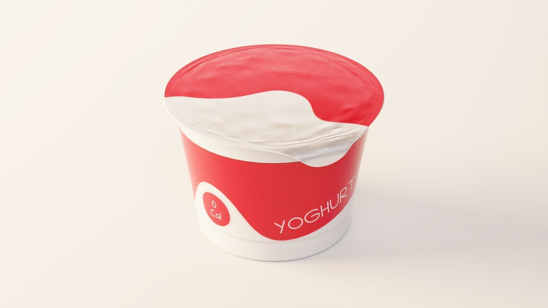 Yogurt Cup 200ml Low-poly 3D model_12