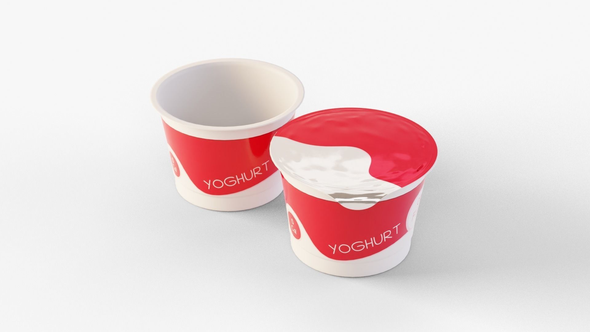 Yogurt Cup 200ml Low-poly 3D model_25
