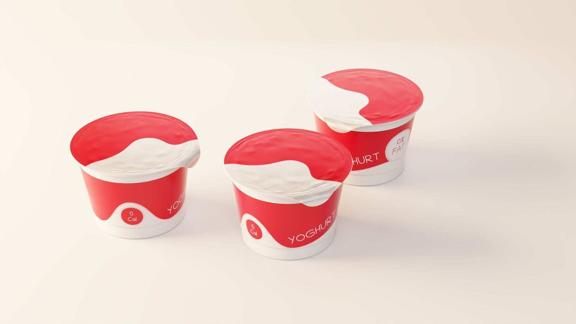 Yogurt Cup 200ml Low-poly 3D model_18
