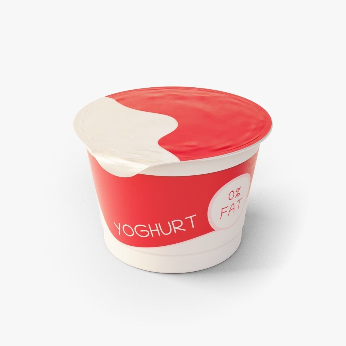 Yogurt Cup 200ml Low-poly 3D model_6