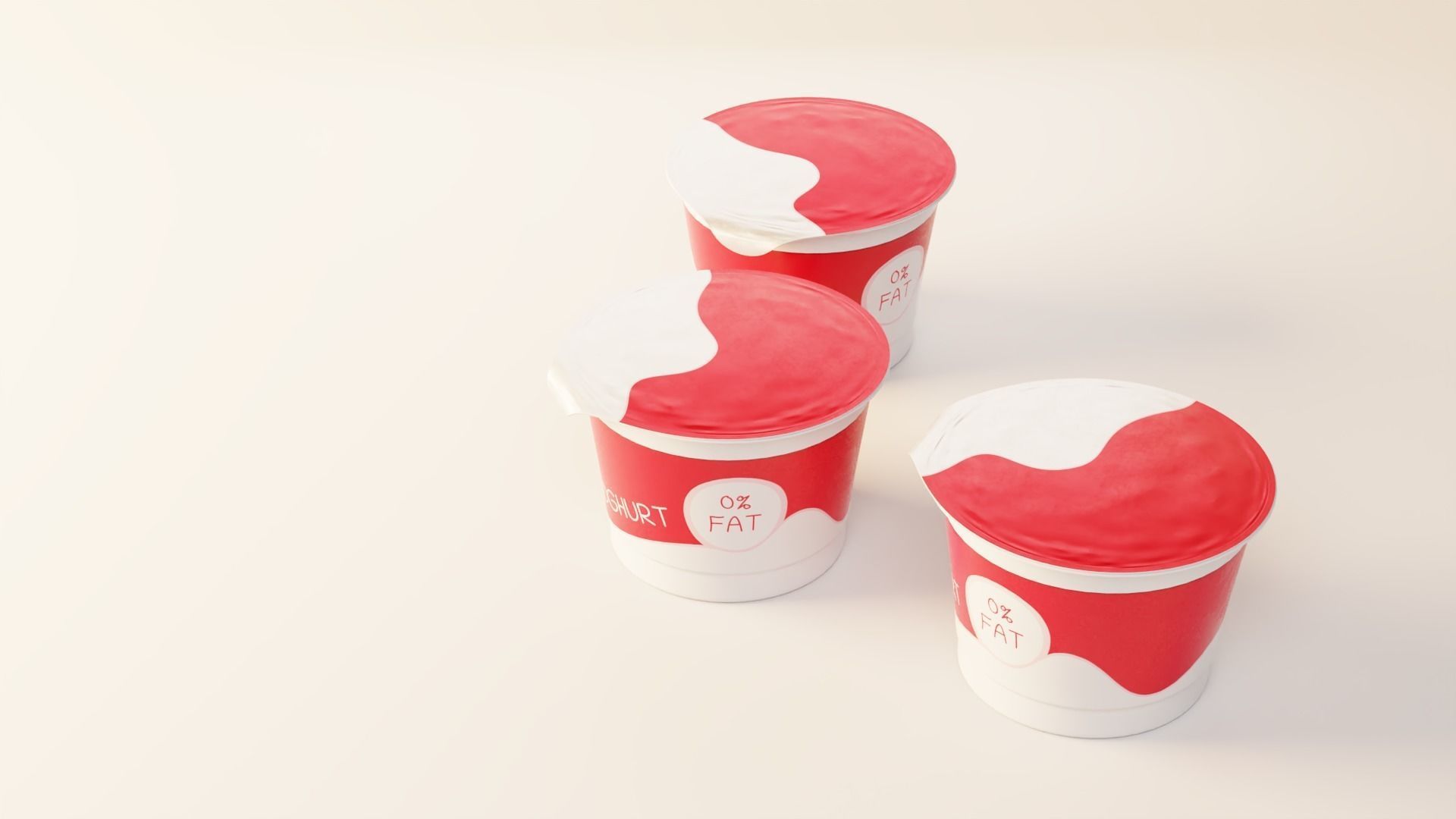 Yogurt Cup 200ml Low-poly 3D model_14
