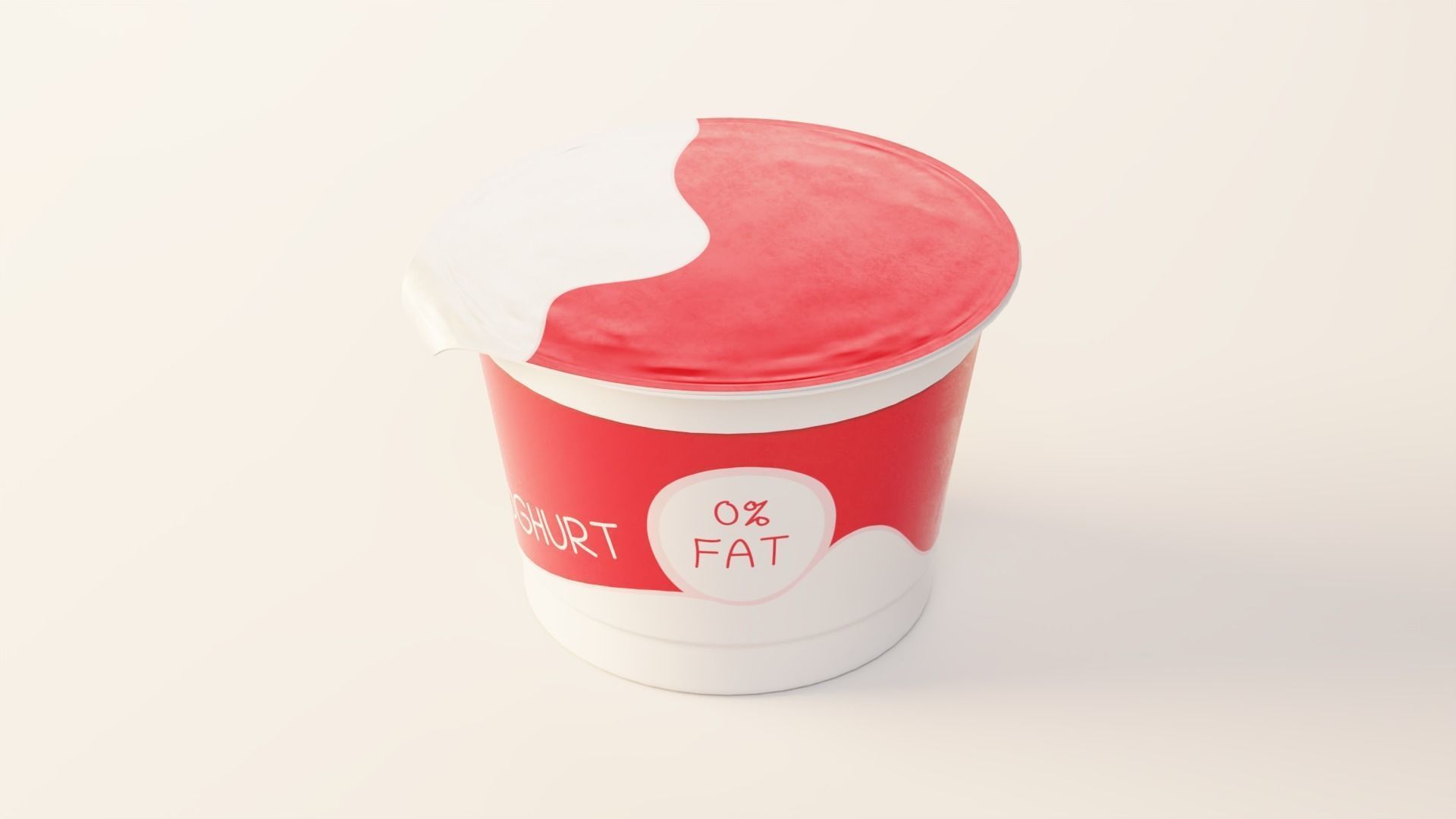 Yogurt Cup 200ml Low-poly 3D model_8