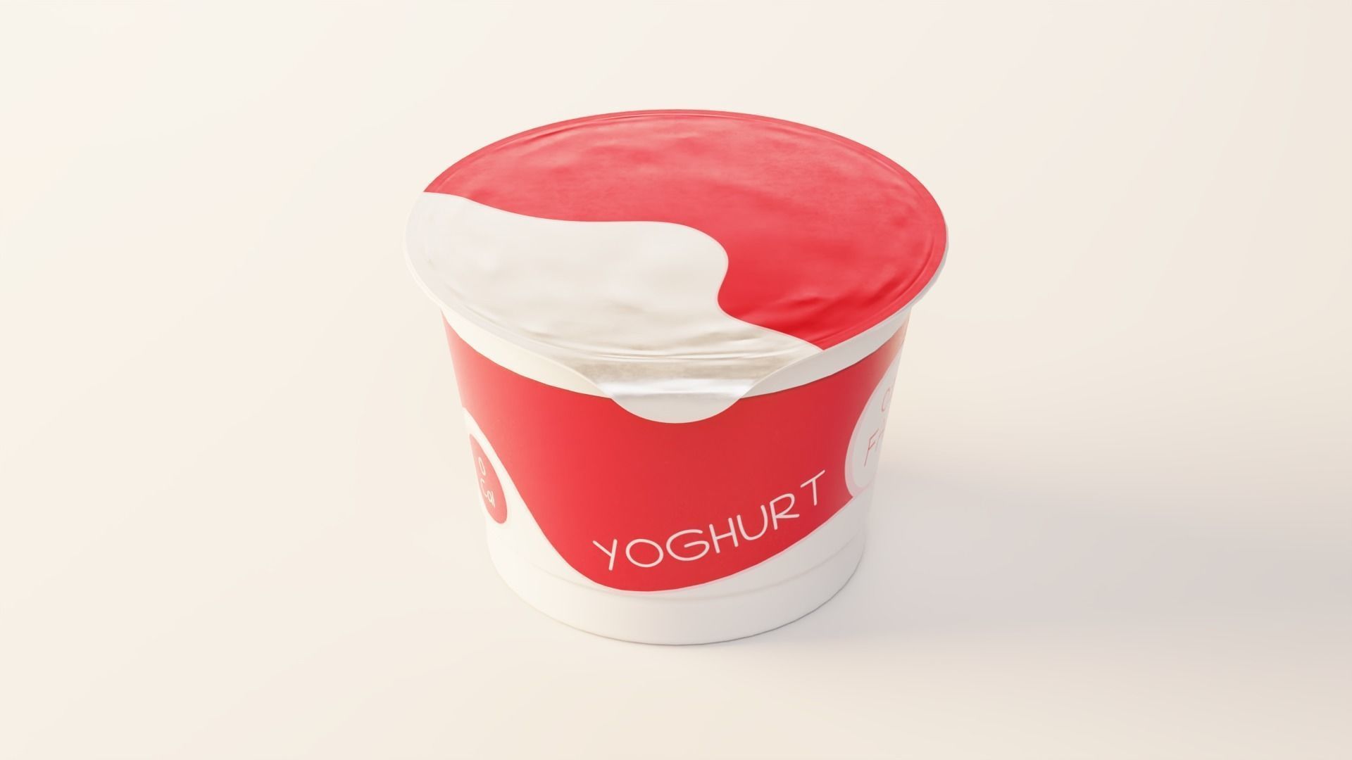 Yogurt Cup 200ml Low-poly 3D model_7
