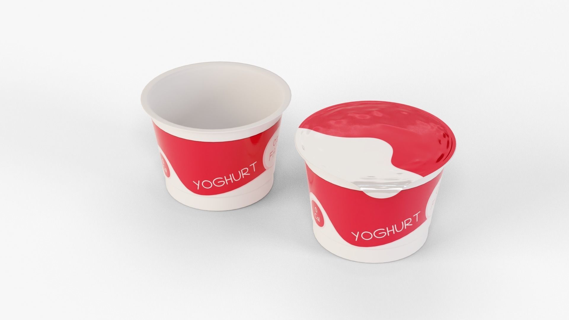Yogurt Cup 200ml Low-poly 3D model_0