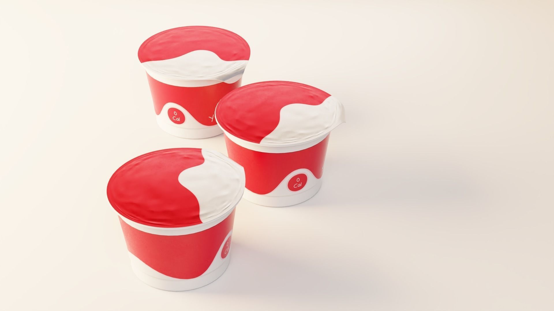 Yogurt Cup 200ml Low-poly 3D model_17