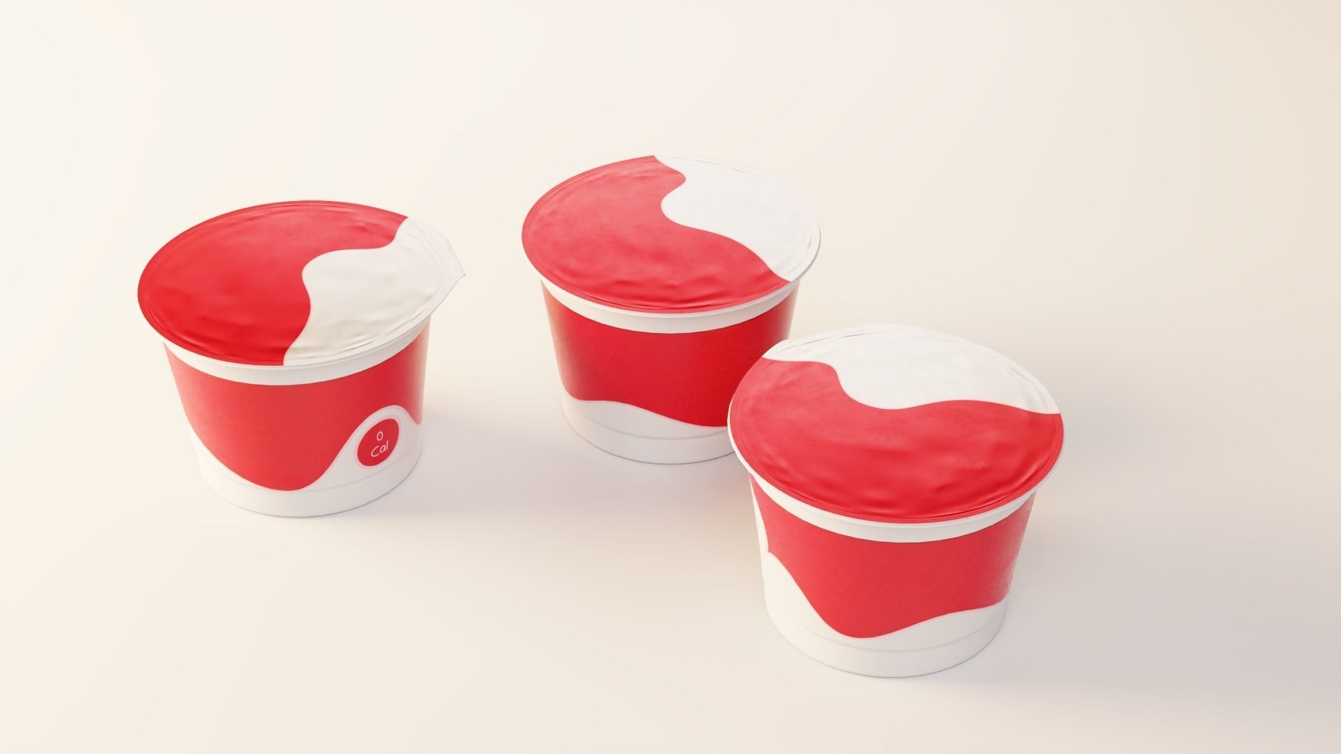 Yogurt Cup 200ml Low-poly 3D model_16