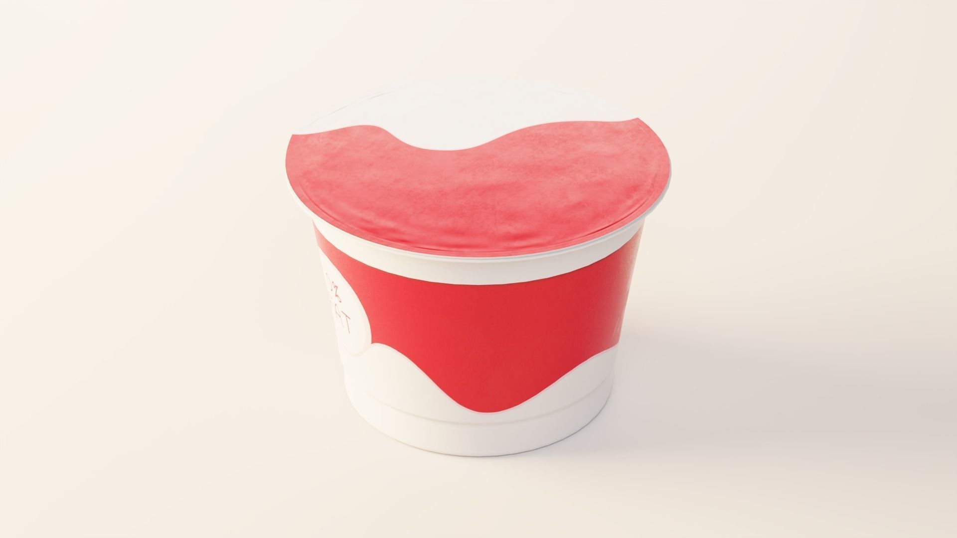 Yogurt Cup 200ml Low-poly 3D model_9