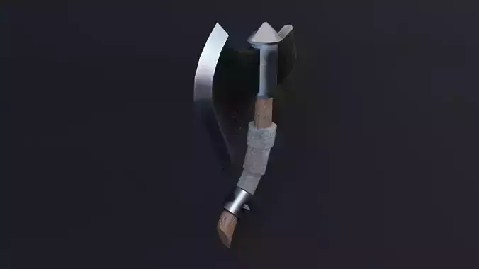 Ax Game Ready - Low Poly 3d Model Wiking Axe Low-poly 3D model
