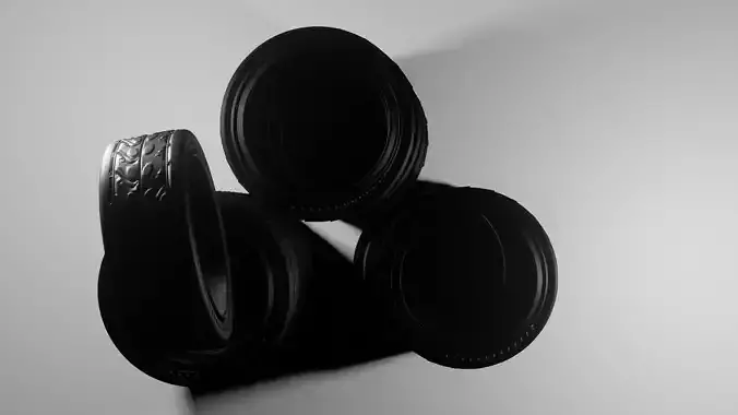 Tire pack and rim 3D Low-poly 3D model