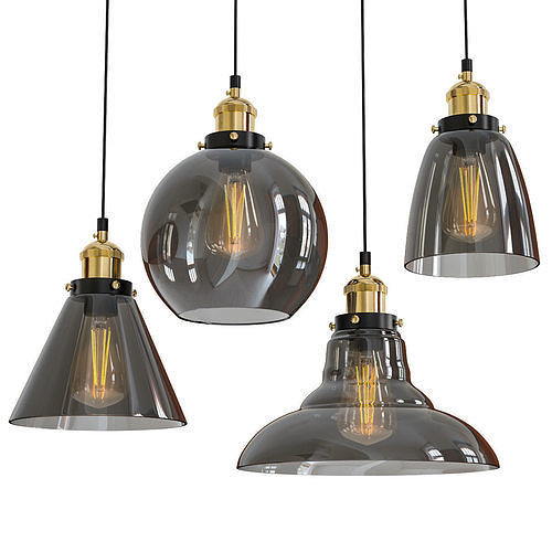 Glass lamp shade pendant 3D model