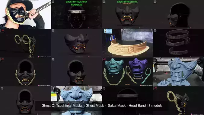 Ghost Of Tsushima  Masks - Ghost Mask -  Sakai Mask - Head Band