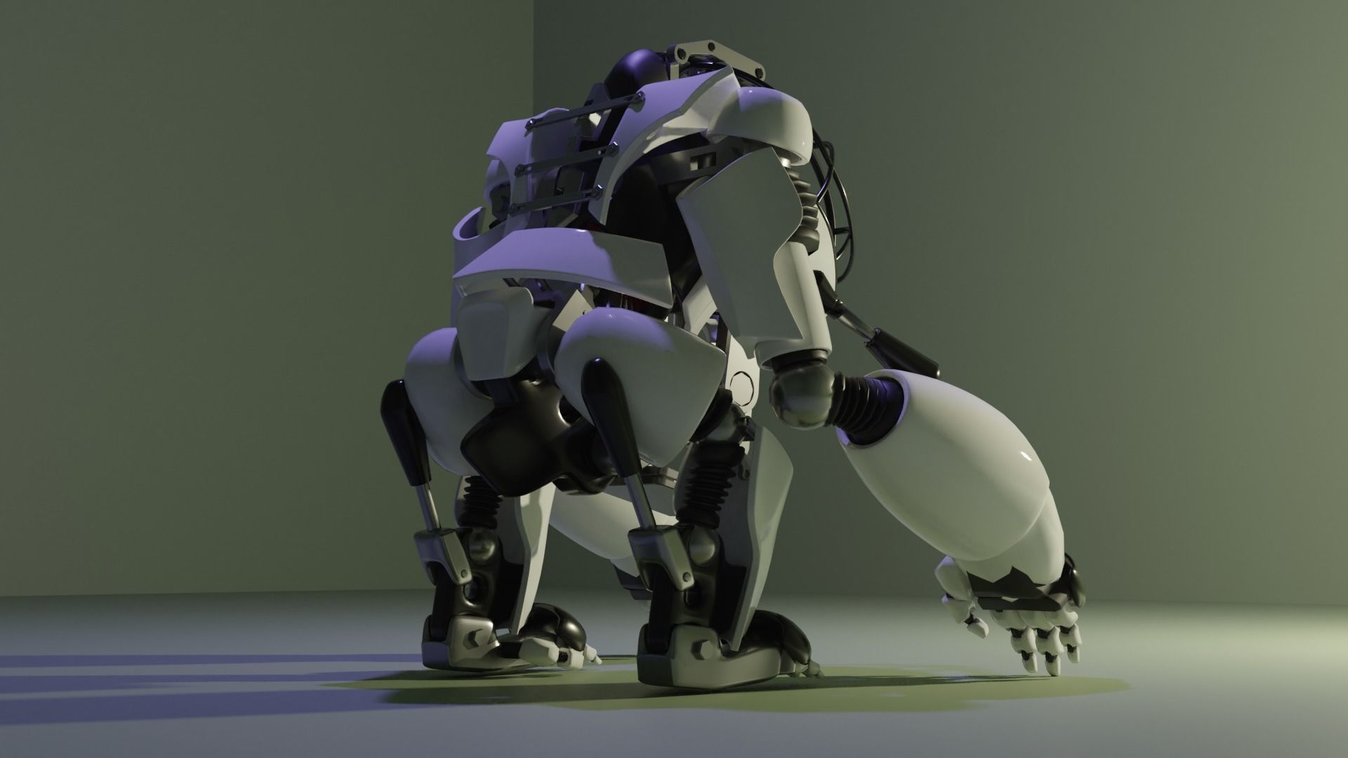 Mech Gorilla Character Low-poly 3D model_3
