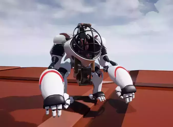 Mech Gorilla Character Low-poly 3D model