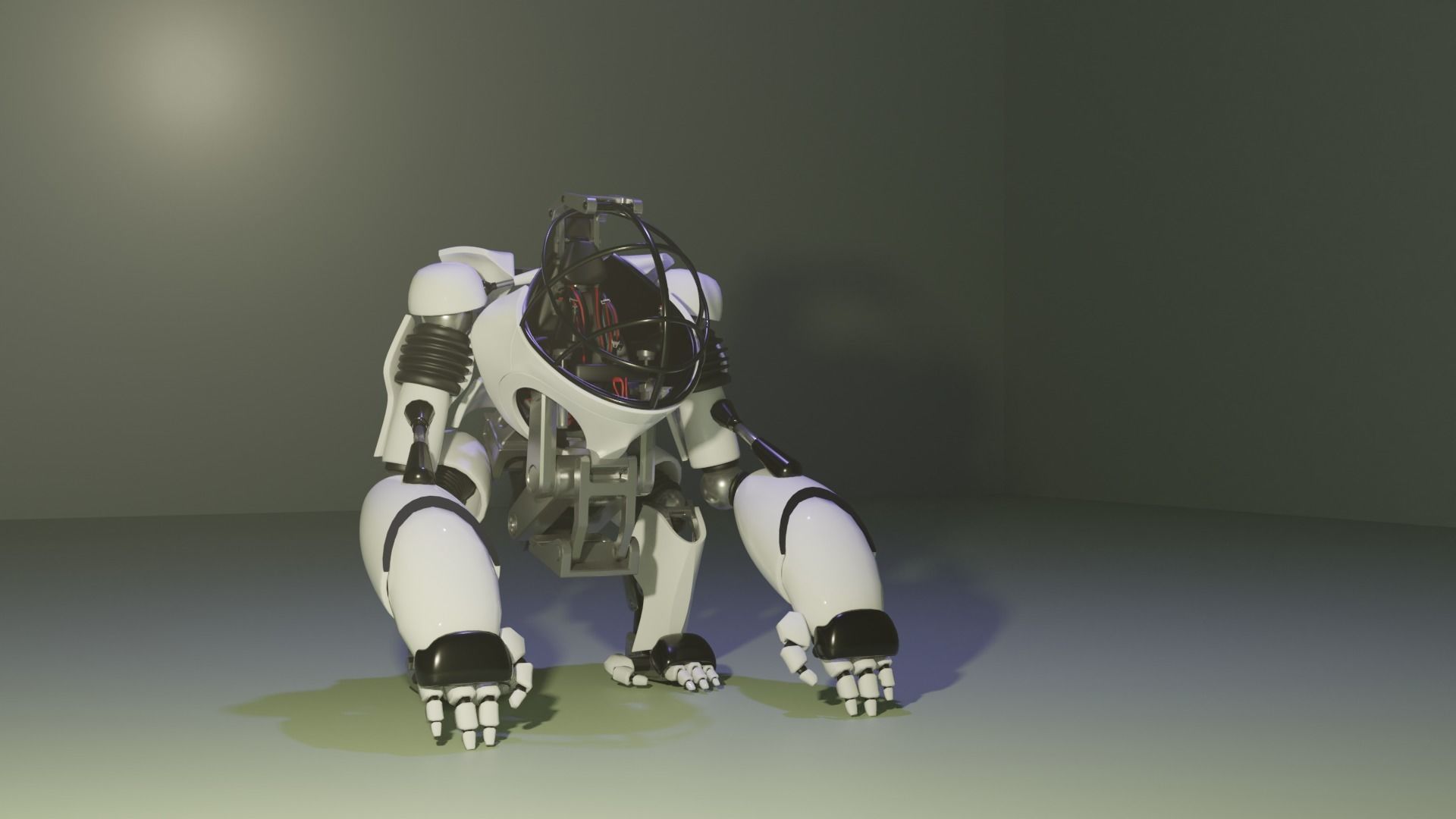Mech Gorilla Character Low-poly 3D model_2