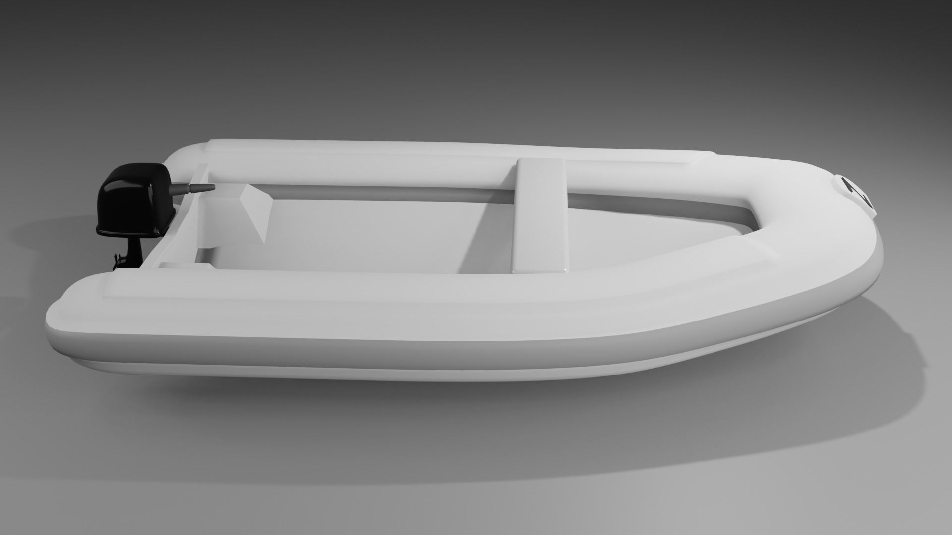 Low poly zodiac inflatable boat Low-poly 3D model_2
